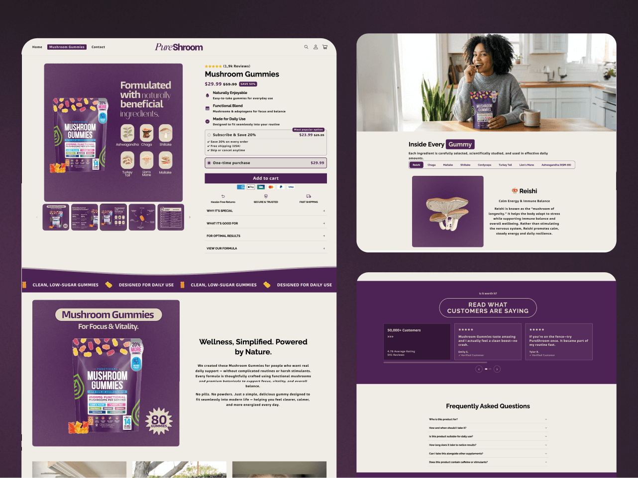 A one-product Shopify store designed with a clear and conversion-focused shopping experience